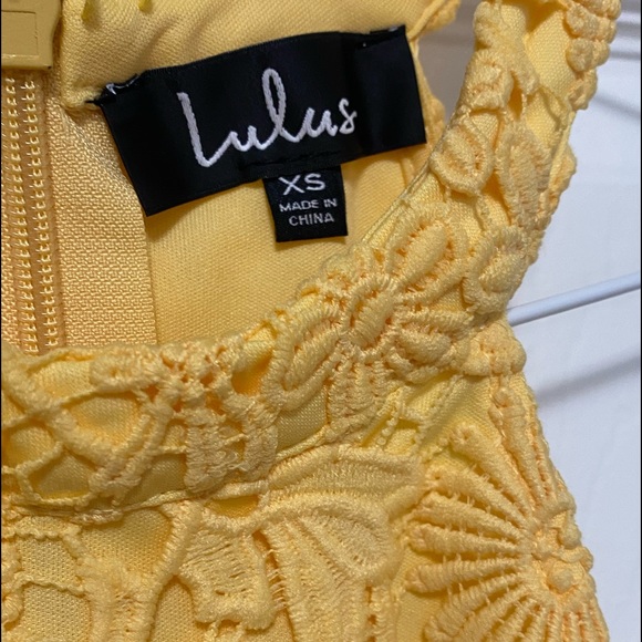 Lulus Love Poem Yellow Lace Mini Dress - Picture 7 of 12